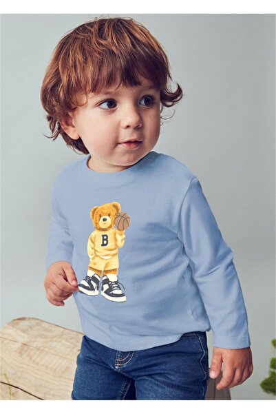 MAYORAL بلوزة بيبي بوي مطبوعة بأكمام طويلة باللون الأزرق 2058