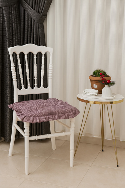 ERDEM MEFRUŞAT Bahçe Balkon Mutfak Süngerli Fırfırlı Sandalye Minderi 6'lı