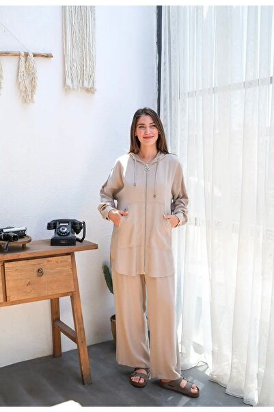 BURKAY Comfortable Fabric Full Zipper Comfortable and Stylish Two-Piece Suit