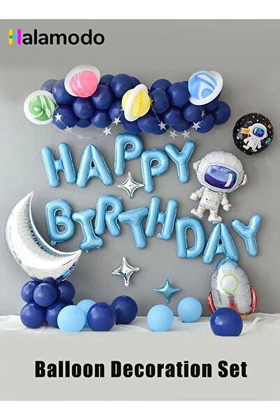 HALAMODO مجموعة بالونات الحفلات، مجموعة بالونات بتصميم عيد ميلاد سعيد، بأشكال...