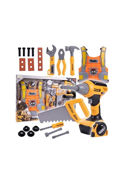 Moni Tool set with 23 DIY accessories Power Tools with drill, vest, hammer, pliers, tape measure