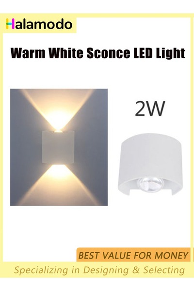 HALAMODO مصابيح حائط حديثة بمصابيح LED، إضاءة بيضاء دافئة، مصابيح مثبتة للأعل...