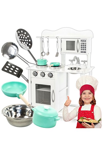 Other Large Kitchen Microwave Oven Wooden Playset for Kids + Accessories
