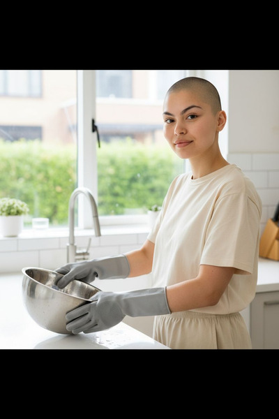 EMPA A V M İçi tüylü tırtıklı silikon bulaşık eldiveni