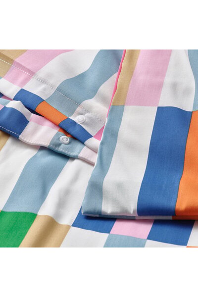 IKEA KLIBBKORSÖRT Duvet cover and 2 pillowcases, multicolour, 240 x 220/50 x 80 cm