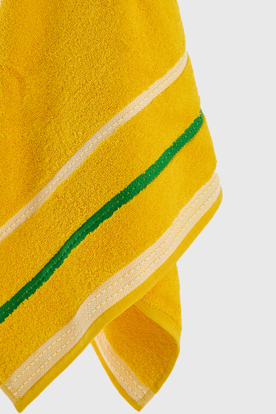 Benetton Home 3 Pieces Bath Towel Hand Face Body Yellow 100% Cotton 50X90 cm Hand Towel