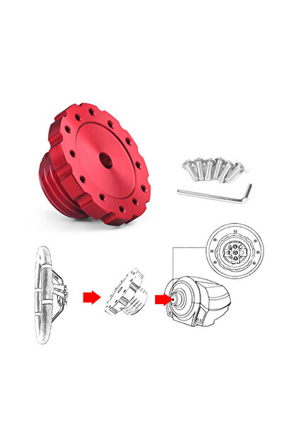 Choice محول عجلة القيادة من الألومنيوم الأحمر مقاس 75 مم لألعاب سباقات المحاك...