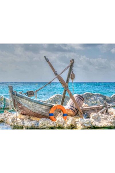 Dialands Mozaik لوحة فنية فسيفساء ماسية لقارب صغير مقاس 50×35 سم