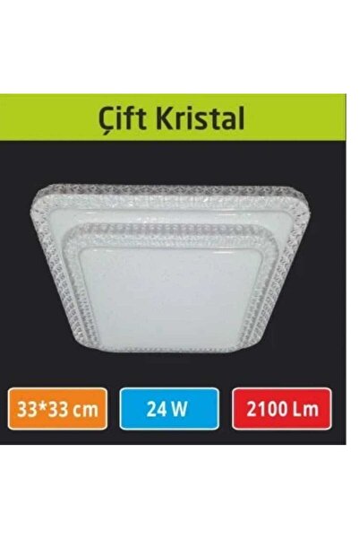 tanıdıkelektrikçi Sıva Üstü Led Panel 42W 33X33 cm çapında Model Çift Kristal...