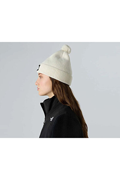 THE NORTH FACE Tnf Logo Box Pom Beanie Hat Nf0A8Chfqli1 White