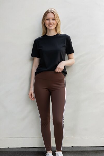 NEWCO Καφέ κολάν αθλητικού τύπου με ψηλή μέση – ελαστικό και κομψό καθημερινό...