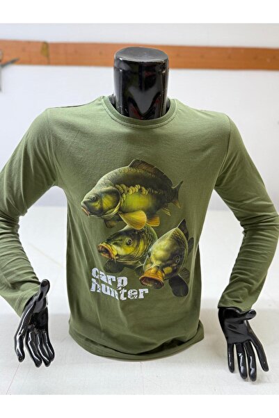 HT Outdoor Το μοντέλο μας είναι μια μπλούζα με μακριά μανίκια από 100% βαμβάκι με φιγούρα ψαριού κυπρίνου.