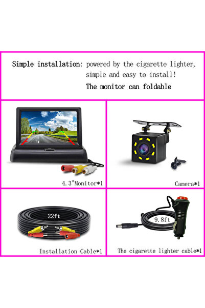 Choice 4.3 in add camera Easy Installation 4.3"5" Car Rear View Backup Camera...