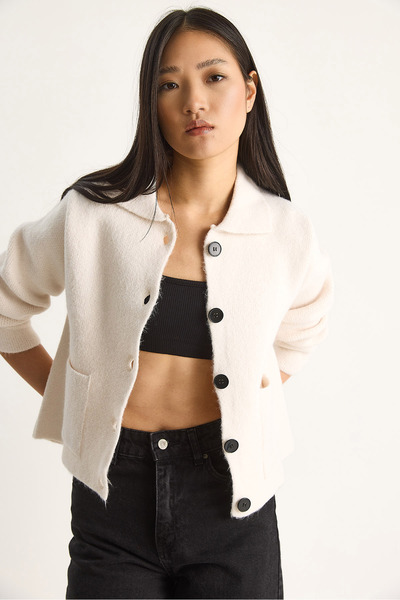 Bianco Lucci Women's Cardigan with Pockets 20251054