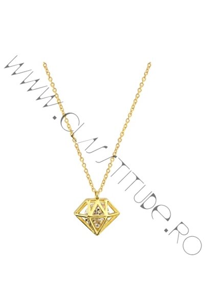KESNUP Κολιέ με διαμάντια και επιχρυσωμένο ατσάλι 24 καρατίων
