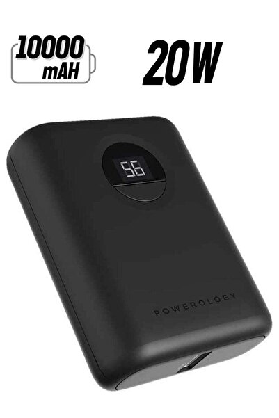 Powerology Ultracompact Power Bank 10000Mah Pd 20W - Black