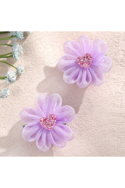 Choice HALL651003 2pcs/set Rainbow Flower Hair Clips For Girls Fashion Sequin Hairpins Children Cute Barret