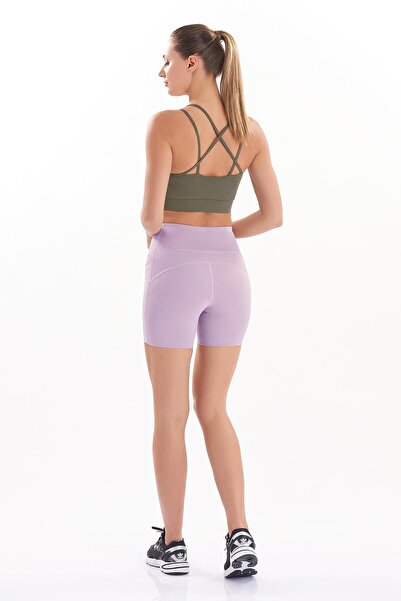 josejuan Pantaloni scurti de sport pentru femei, cu talie înaltă, cu buzunare duble, 7109