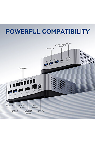 Leaderhub Mini PC i5-12450HX 16GB DDR4 512GB M.2 NVMe SSD, Mini Bilgisayarlar