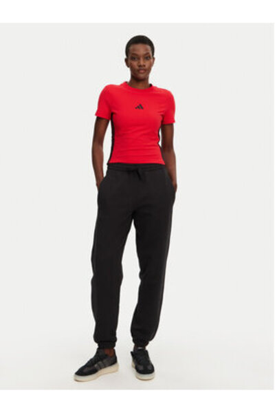 adidas Women's T-Shirt Red SPORTSWEAR-JE1242 PURRUB/BLACK