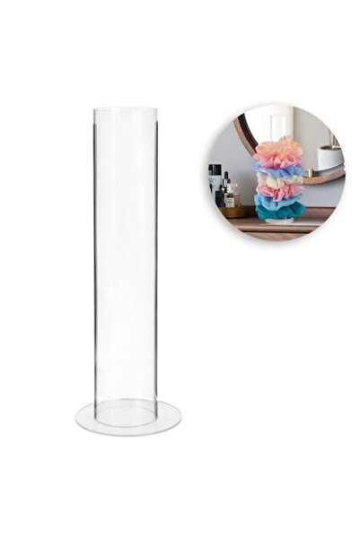 SHOPIENS Organizator transparent pentru accesorii de păr cu bază Ø5x24cm