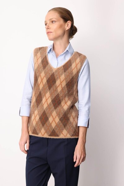 Desen Triko Women's Diamond Pattern Sweater 37