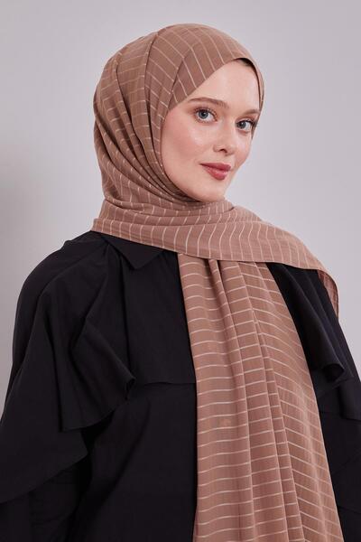 Levidor A. Brown Striped Cazz Shawl