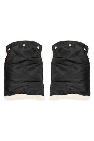 Other Black leather gloves with cuffs for stroller and sled, insulated for winter.