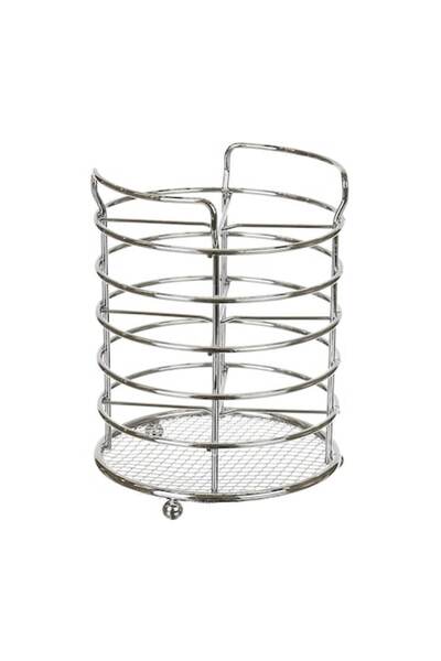 SHOPIENS Cutlery holder Shopiens® made of metal, Ø 12 x H 14 cm, stand, gray