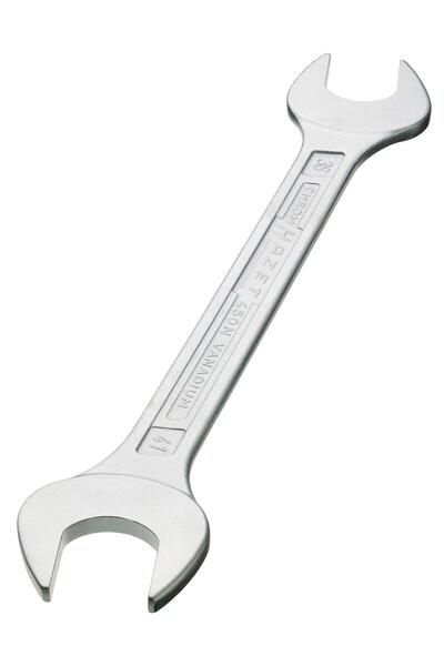 HAZET Double Open End Wrench HZ450N-14X15, 187.8 mm, Opening 14x15 mm, Chrome-Vanadium Steel, Surface