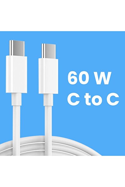 Flippy Type-C to Type-C Data Cable, 1.5m, 60W PD, White