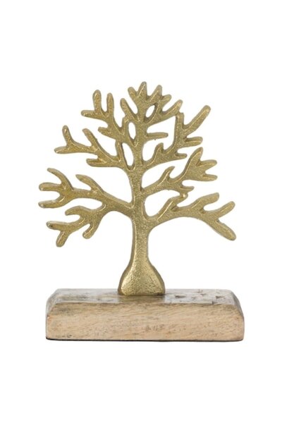 SHOPIENS Shopiens® Tree of Life Table Decoration, Gold, Metallic, 15 cm