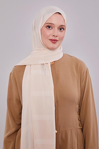 Levidor Krem Kendinden Çizgili Dream Şal