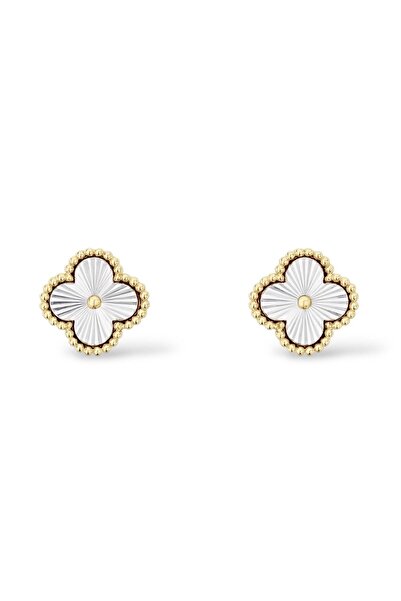 neslyaccessories Çift Renk Vip Seri Yonca Motif Küpe