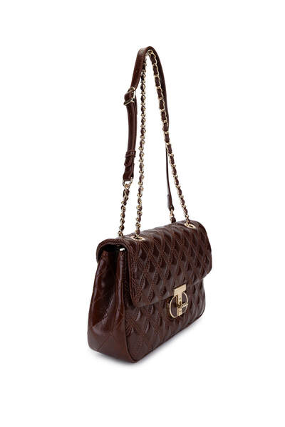 Tamer Tanca Women's Faux Leather Brown Shoulder Bag