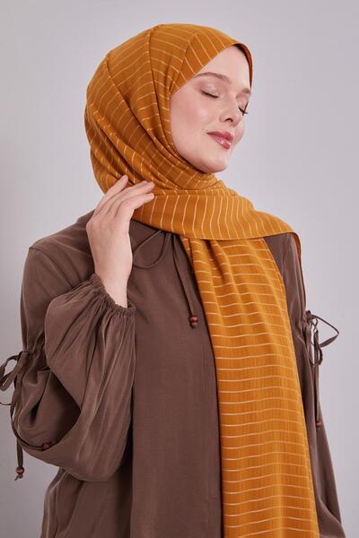 Levidor Cinnamon Striped Cazz Shawl