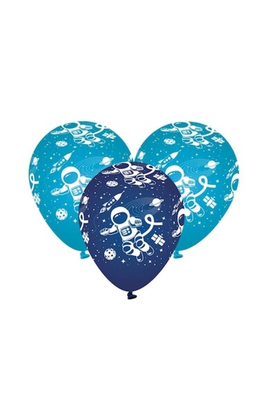 SHOPIENS Set 10 balloons for kids' party Little Astronaut Shopiens®, space print, 30 cm