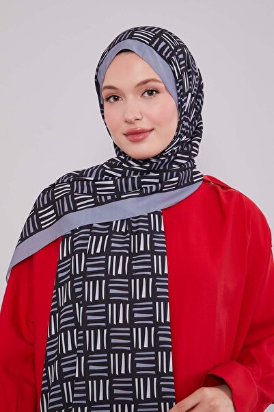 Levidor K.Grey Square Line Pattern Club Shawl