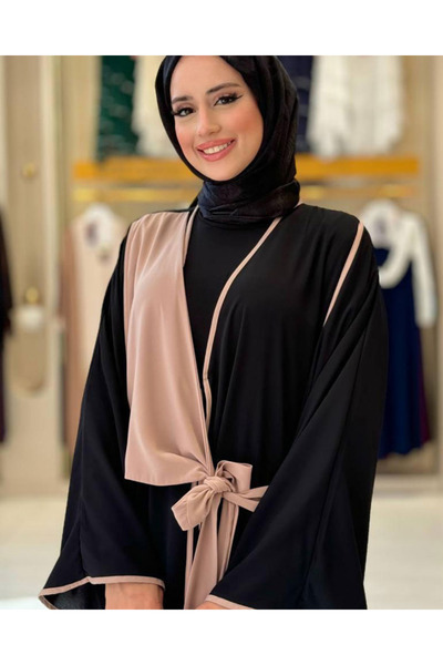 Bilenler Medina Silk Abaya with Front Tie Detail