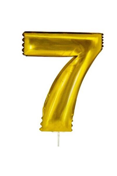 SHOPIENS Balon Petrecere Cifra 7, Folie Aurie Metalizata 24cm, Umflare cu Aer...