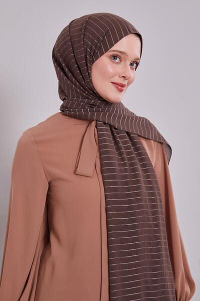 Levidor Bitter Brown Striped Cazz Shawl
