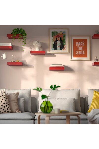 IKEA LACK Wall Shelf, Red, 30 x 26 cm