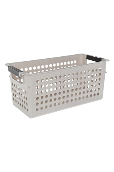 SHOPIENS Coș de depozitare înalt, culoare taupe, Shopiens®, cu design perfora...