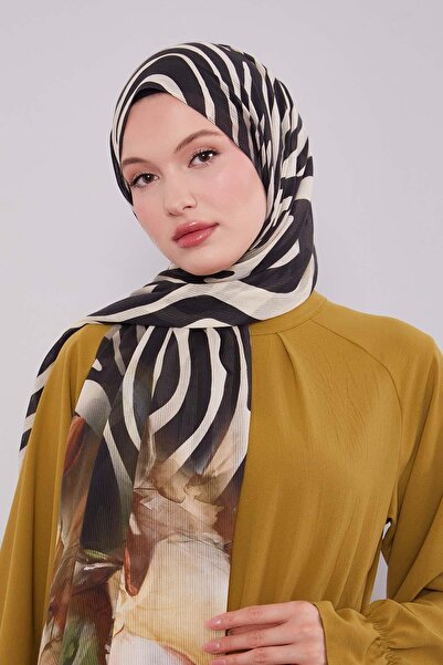 Levidor Βαμβακερό σάλι με πράσινο παστέλ λουλούδια