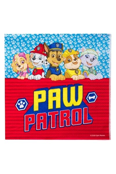 SHOPIENS Set 12 Bucati Servetele Masa 2 Straturi Petrecere Copii Paw Patrol 33x33cm