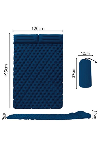 Other Double mattress with water pump, beach mat for sleeping, navy blue tourist XXL