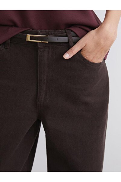 LC Waikiki Γυναικείο τζιν παντελόνι με φαρδύ πόδι με ζώνη μέσης (W5)