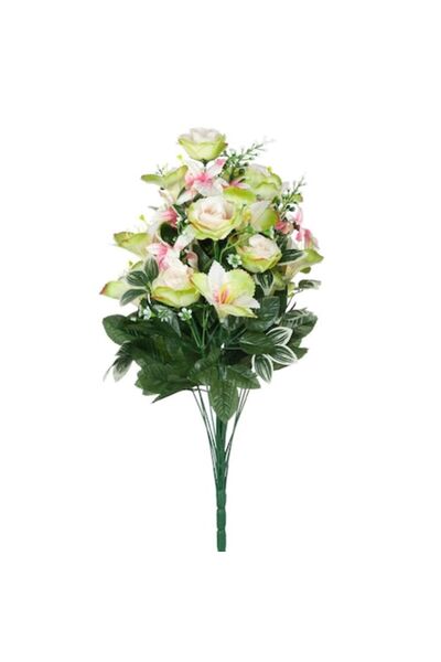 SHOPIENS Buchet de flori artificiale decorative Shopiens® cu flori roz albe, 60 cm