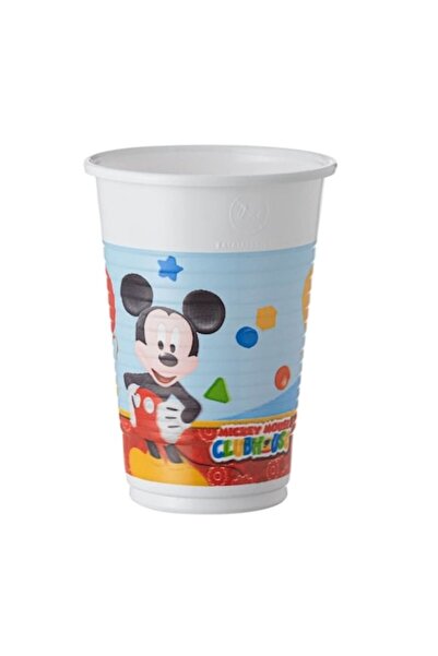 SHOPIENS Set 6 pahare de plastic pentru petrecere, Mickey Mouse Clubhouse, 200 ml
