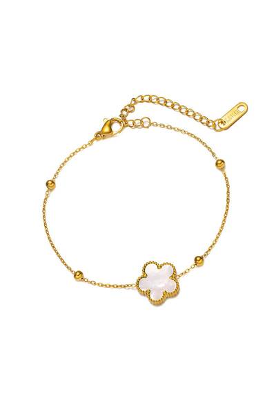 Inovius - Brățară de damă, Aurora White, Otel Inoxidabil Placat cu Aur 18K - 87917-0